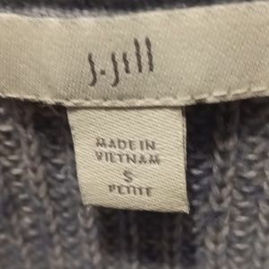 FINAL PRICE J. Jill blue & white 3/4 sleeve braided crew neck sweater Small